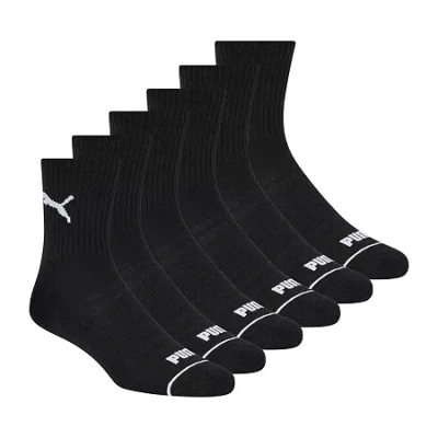 Puma Sportstyle Training High Mens Breathable Multi-pack 6 Pair Quarter Ankle Socks In Black