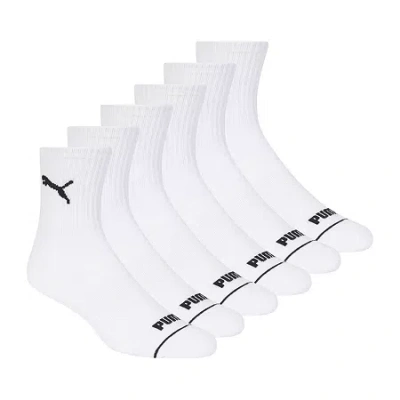 Puma Sportstyle Training High Mens Breathable Multi-pack 6 Pair Quarter Ankle Socks In White