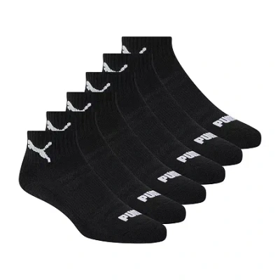 Puma Sportstyle Training Womens Multi-pack 6 Pair Quarter Ankle Socks In Black