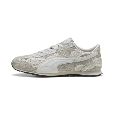 Puma Womens Vapor Gray Feather Gray Sprint Printed Leather Trainers In White
