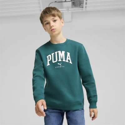 Puma Squad Big Kids' Crew In Cold Green