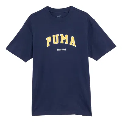 Puma Squad Graphic T-shirt 'navy' In Blue