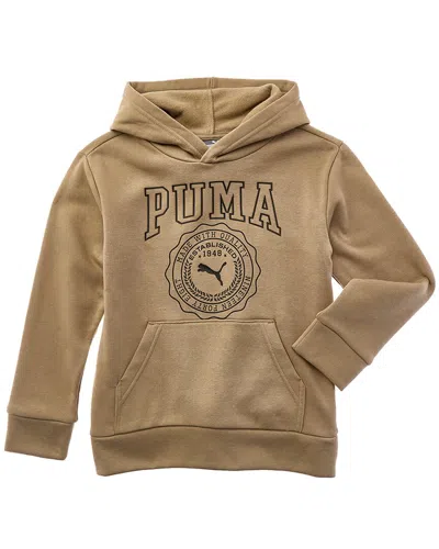 Puma Kids'  Squad Pack Fleece Hoodie In Brown