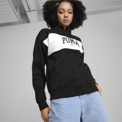 Puma Squad Women's Quarter-zip Pullover In Black