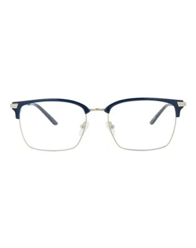 Puma Square-frame Injection Optical Frames Man Eyeglass Frame Blue Size 54 Plastic Material