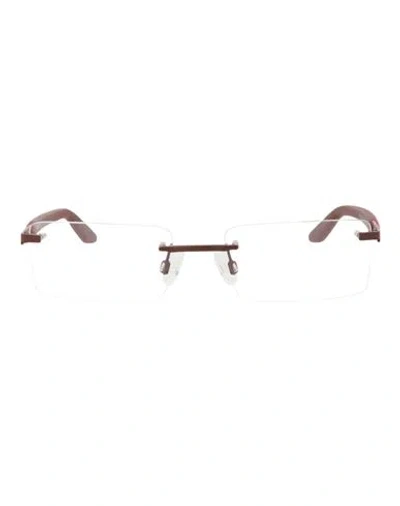 Puma Square-frame Metal Optical Frames Man Eyeglass Frame Brown Size 53 Metal
