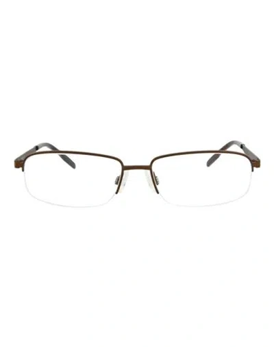 Puma Square-frame Metal Optical Frames Man Eyeglass Frame Brown Size 55 Metal