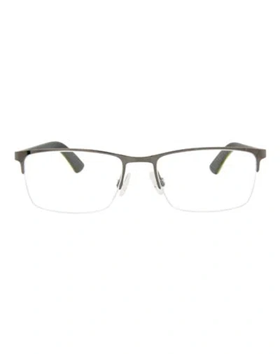 Puma Square-frame Metal Optical Frames Man Eyeglass Frame Grey Size 56 Metal In Black
