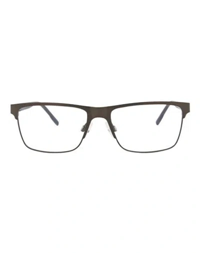 Puma Square-frame Metal Optical Frames Man Eyeglass Frame Grey Size 56 Metal In Black