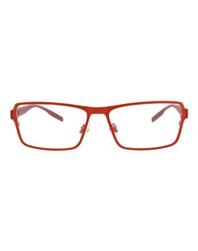 Puma Square-frame Metal Optical Frames Man Eyeglass Frame Red Size 58 Metal