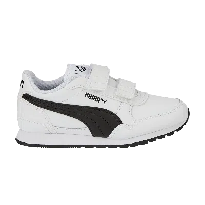Pre-owned Puma St Runner V3 Leather Little Kid 'white Black'