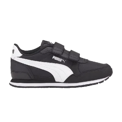 Pre-owned Puma St Runner V3 Nylon Little Kid 'black White'