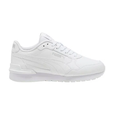 Pre-owned Puma St Runner V4 Leather Big Kid 'white Cool Light Grey' | Kid's Size 6.5