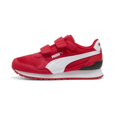 Puma St Runner V4 Mesh Little Kids' Easy On Sneakers In Red