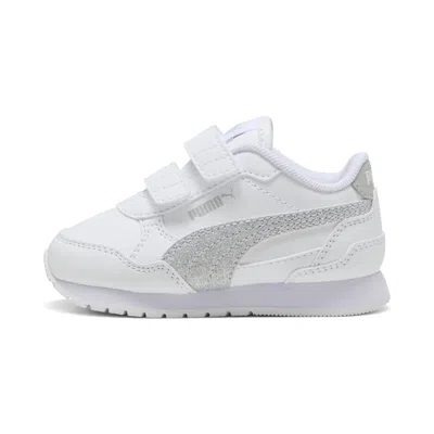 Puma Babies' St Runner V4 Sl Glitterv Toddlers Shoes In White