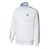 Puma Stand Collar Colorblock Logo Casual Jacket White