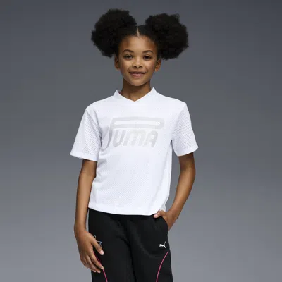 Puma Star Drive Big Kids' Mesh Oversized T-shirt In White