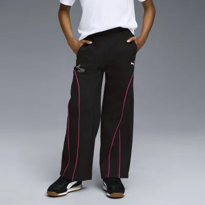 Puma Star Drive Big Kids' Wide Leg Fleece Pants In Burgundy
