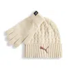 Puma Stone Beanie Glove Set Youth In Brown