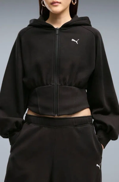 Puma Street Glam Studded Cotton Blend Hoodie In Black