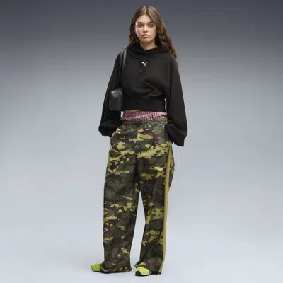 Puma Street Glam Women's Relaxed Camo Pants In Brown