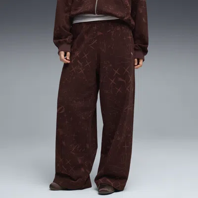 Puma Street Glam Women's Slouchy Pants In Brown