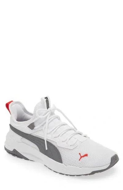 Puma Stride Exero Sneaker In White-rosso Corsa