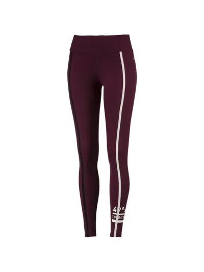 Puma Stripe-detail Leggings In Purple