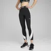 Puma Strong High-waisted 7/8 Color Block Women's Tights In Black