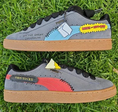 Pre-owned Puma Suede Beavis & Butthead Lifestyle Sneaker Gray Rare