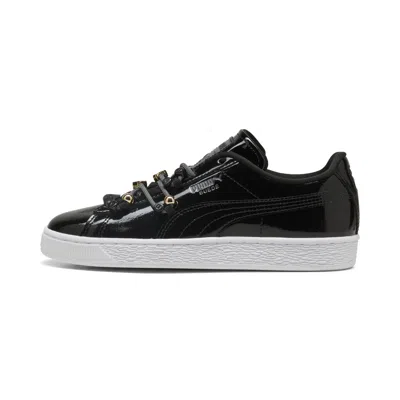 Puma Suede Bloom Patent Women's Sneakers In Black