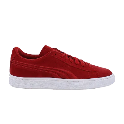 Pre-owned Puma Suede Classic Badge Jr 'red'