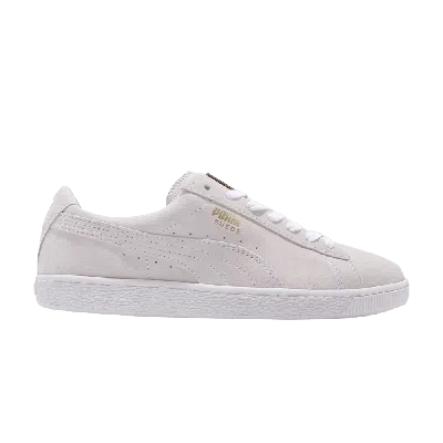 Pre-owned Puma Suede Classic Metal Badge 'white Team Gold' In Cream