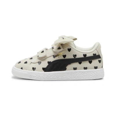Puma Suede Classic Re-bow Little Kids' Shoes In Alpine Snow- Black