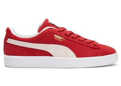 Pre-owned Puma Suede Classic Xxi (women's) Sneakers In High Risk Red/ White