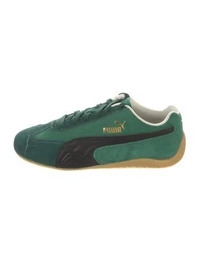 Pre-owned Puma Suede Colorblock Pattern Sneakers In Green