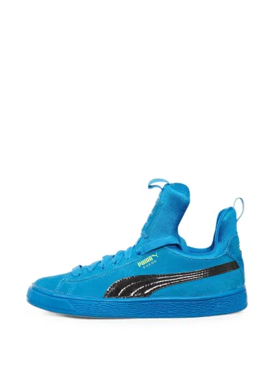 Puma Kids' Suede Fierce Patent-block Lace-up Sneakers In Blue