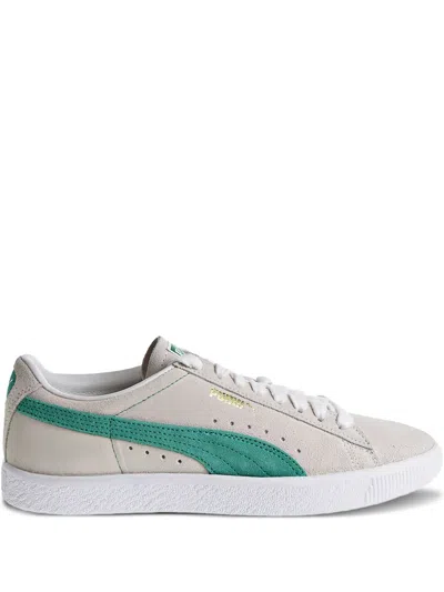 Puma Suede "grey/green/white" Sneakers In Gray