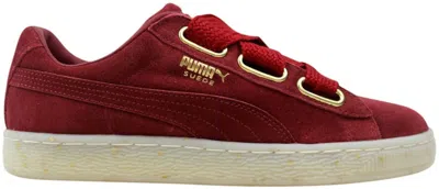 Pre-owned Puma Suede Heart Celebrate (women's) Sneakers In Red Dahlia