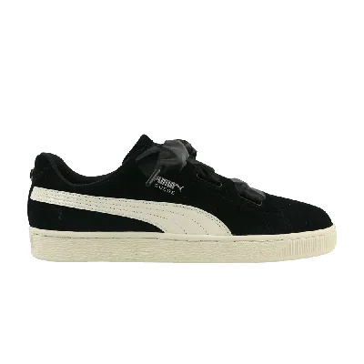 Pre-owned Puma Suede Heart Jewel Jr 'black White'
