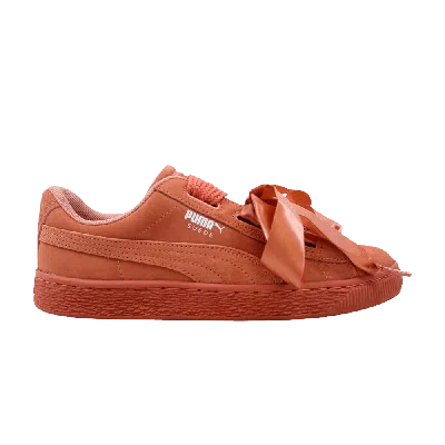 Pre-owned Puma Suede Heart Jr 'desert Flower' In Pink