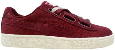 Pre-owned Puma Suede Heart Quilt (women's) Sneakers In Cordovan Cameo Brown