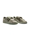 Puma Suede Heart Snake Gs "rock Ridge" Sneakers In Green