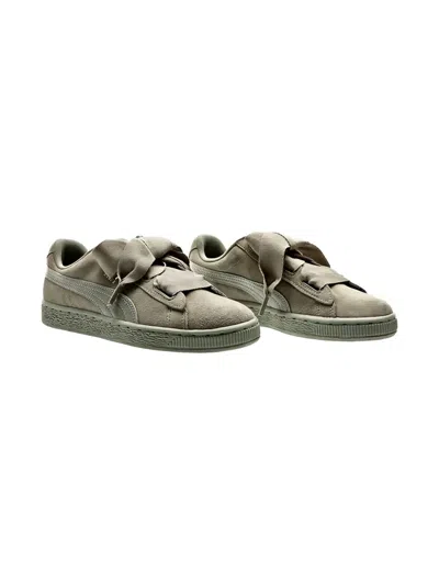 Puma Kids' Suede Heart Snake Gs "rock Ridge" Sneakers In Green