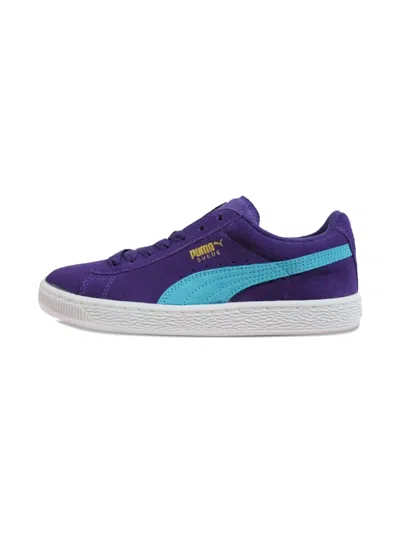 Puma Kids' Suede "heliotrope/blue Atoll" Trainers In Purple
