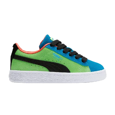 Pre-owned Puma Suede Little Kid 'water Fight' In Green