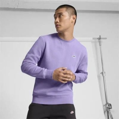 Puma Suede Logo Men's Crew Neck Sweatshirt In Lavender Alert