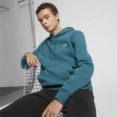 Puma Suede Logo Men's Hoodie In Cold Green