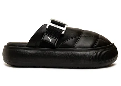 Pre-owned Puma Suede Mayu Leather Mule Black Silver (women's) Sneakers In  Black/ Silver