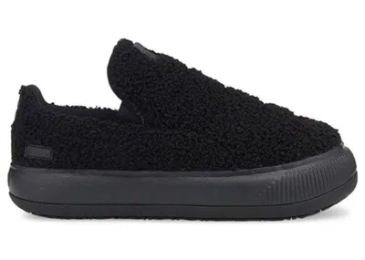 Pre-owned Puma Suede Mayu Slipon Teddy (women's) Sneakers In Black